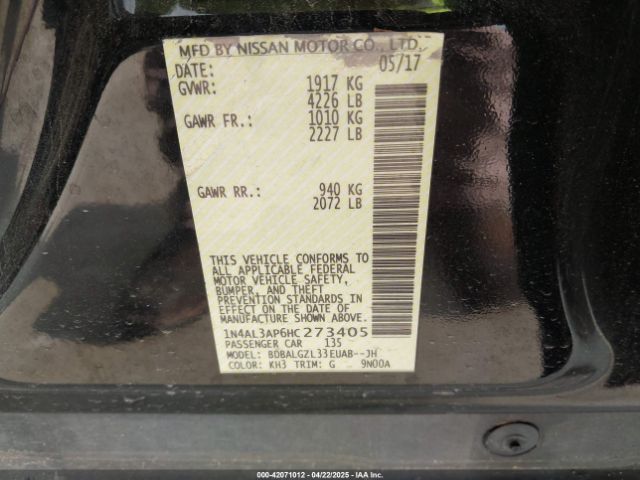 2017 NISSAN ALTIMA 1N4AL3AP6HC273405 Photo 8