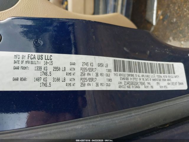 2C4RDGBG2GR178345 Dodge Grand Caravan Se