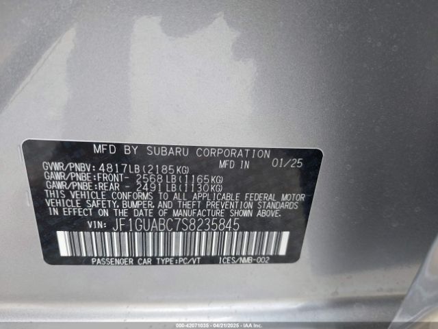 JF1GUABC7S8235845 Subaru Impreza Base 5-door