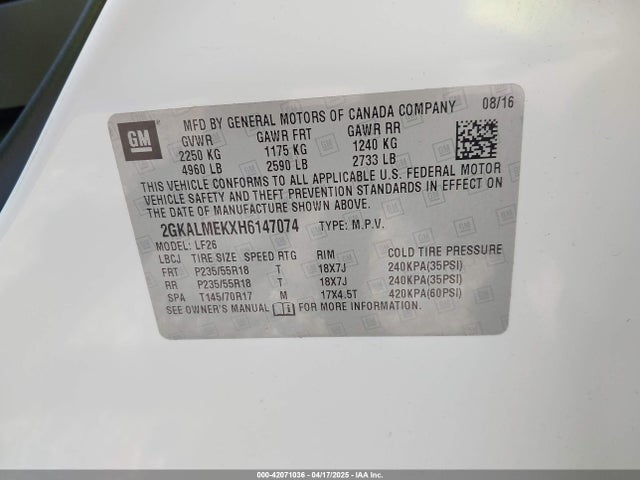 2GKALMEKXH6147074 GMC Terrain Sle-1