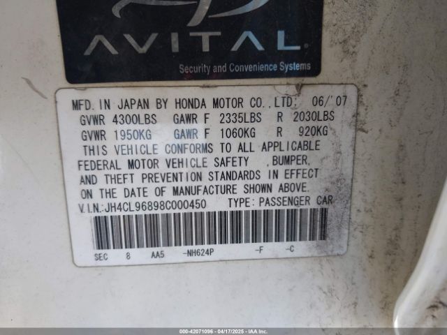 2008 ACURA TSX JH4CL96898C000450 Photo 8