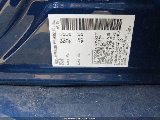 1N4AA6AP2GC386757 Nissan Maxima 3.5 Platinum