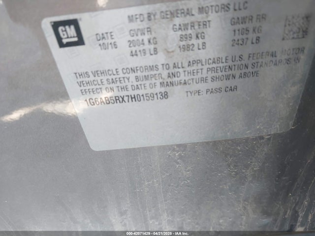2017 CADILLAC ATS 1G6AB5RX7H0159138 Photo 8