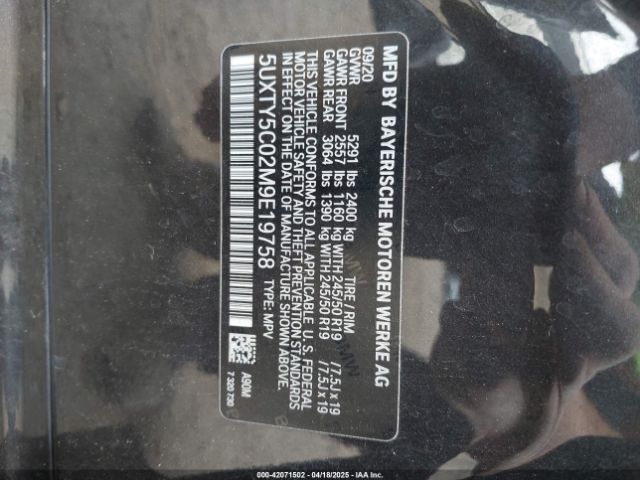 2021 BMW X3 5UXTY5C02M9E19758 Photo 8