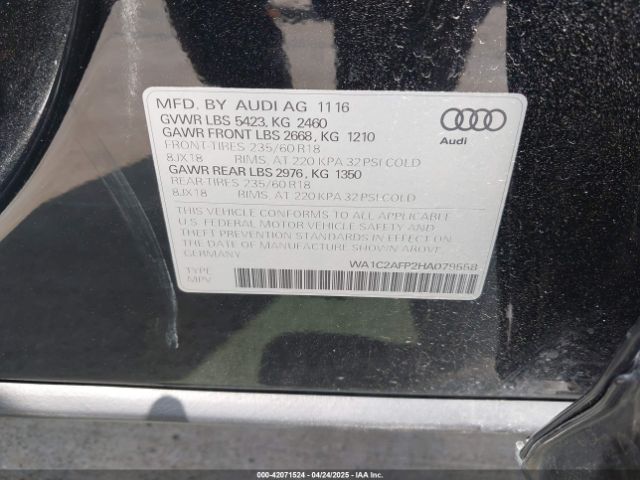 WA1C2AFP2HA079558 Audi Q5 2.0t Premium