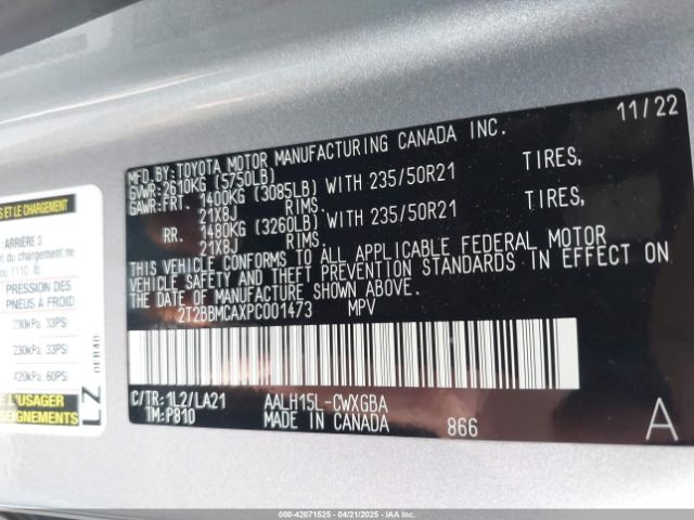 2T2BBMCAXPC001473 Lexus Rx 350h Luxury