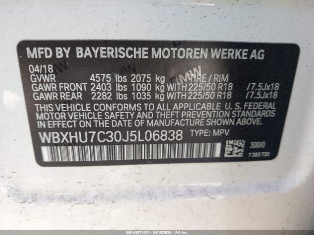 WBXHU7C30J5L06838 BMW X1 Sdrive28i