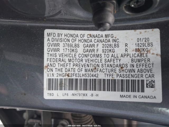 2HGFC2F63LH530442 Honda Civic Lx