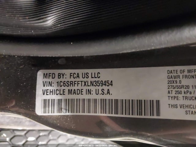 RAM 1500 Big Horn  4x4 5'7 Box 2020 1C6SRFFTXLN359454 Image 9