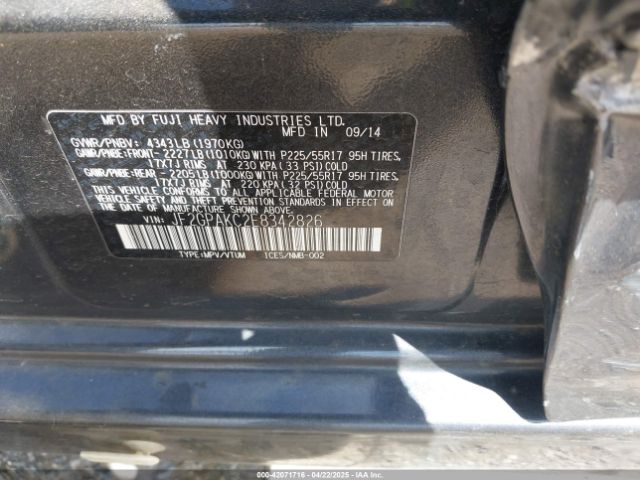 JF2GPAKC2E8342826 Subaru Xv Crosstrek 2.0i Limited