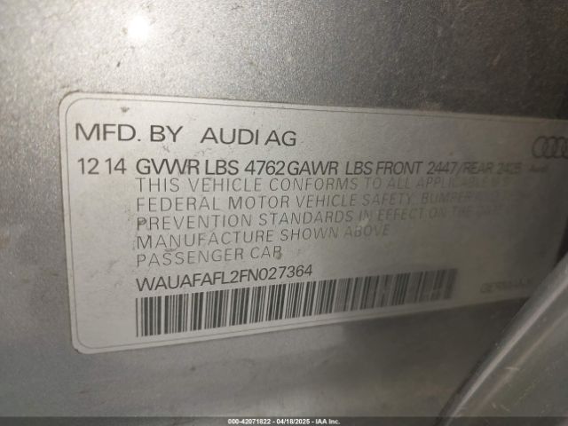 WAUAFAFL2FN027364 Audi A4 2.0t Premium