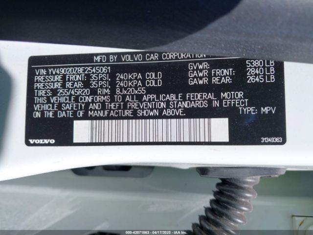 YV4902DZ8E2545061 Volvo Xc60 T6 R-design Platinum