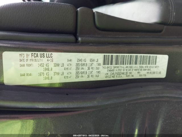 1C4RJFAG5GC406139 Jeep Grand Cherokee Laredo