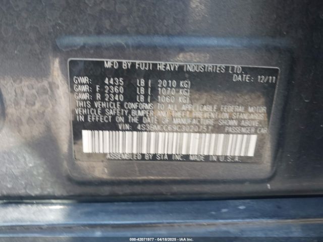 2012 SUBARU LEGACY 4S3BMCC69C3020751 Photo 8