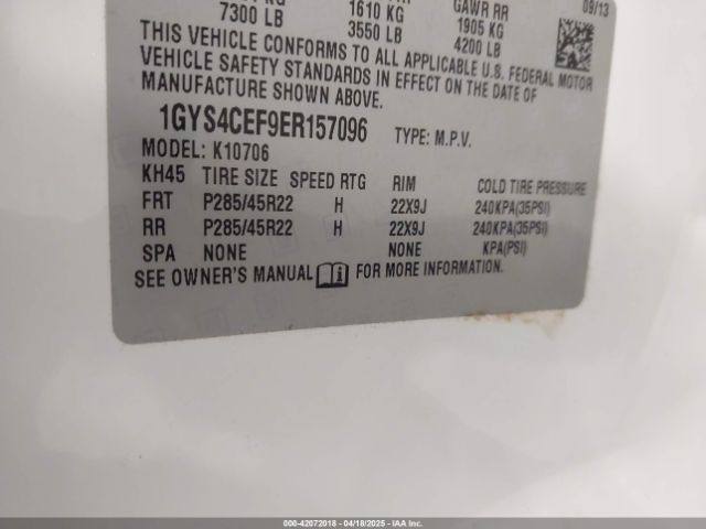 1GYS4CEF9ER157096 Cadillac Escalade Premium