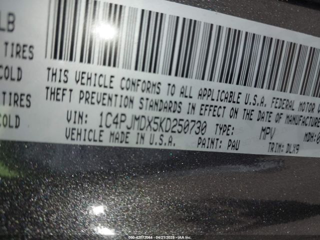 1C4PJMDX5KD250730 Jeep Cherokee Limited 4x4