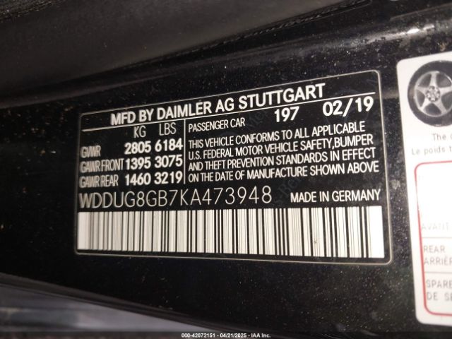 2019 MERCEDES-BENZ S 560 WDDUG8GB7KA473948 Photo 8