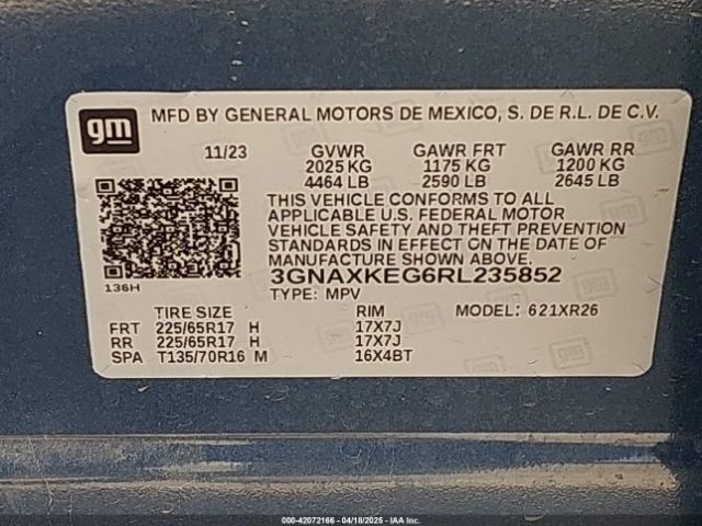 2024 CHEVROLET EQUINOX 3GNAXKEG6RL235852 Photo 8