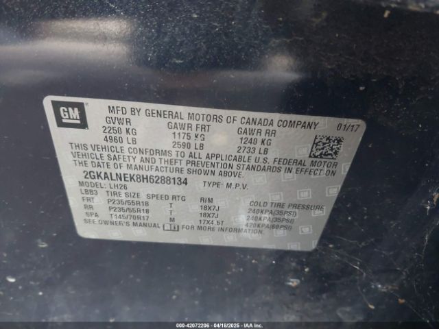2GKALNEK8H6288134 GMC Terrain Sle-2