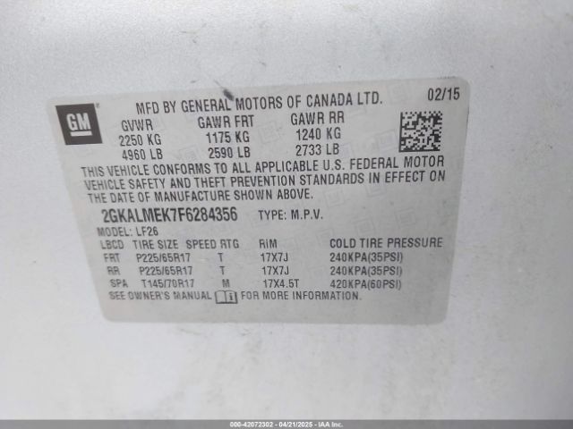 2GKALMEK7F6284356 GMC Terrain Sle-1