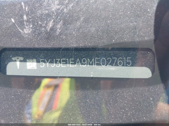 5YJ3E1EA9MF027615 Tesla Model 3 Standard Range Plus Rear-wheel Drive