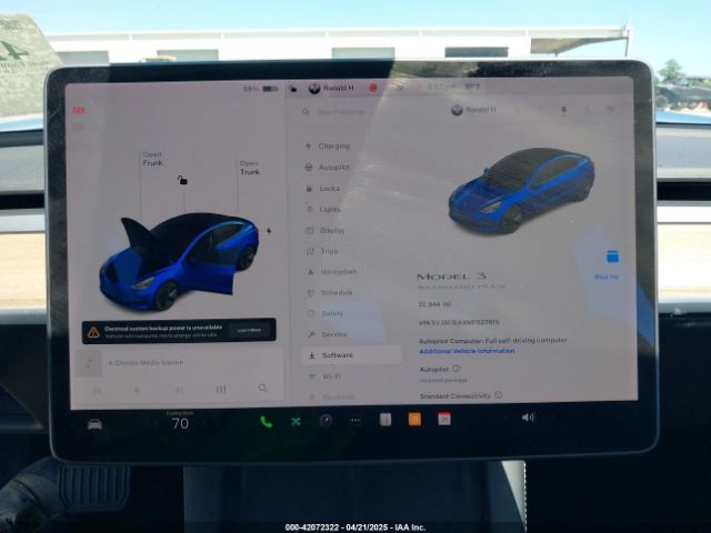 2021 TESLA MODEL 3 5YJ3E1EA9MF027615 Photo 6