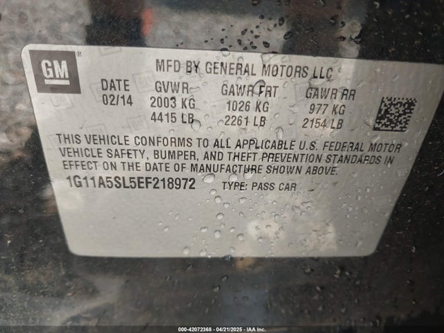 1G11A5SL5EF218972 Chevrolet Malibu 1fl