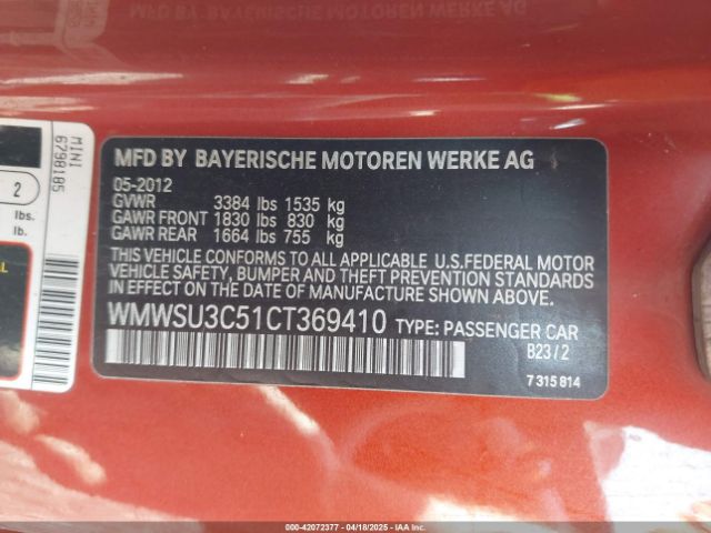 2012 MINI COOPER WMWSU3C51CT369410 Photo 8