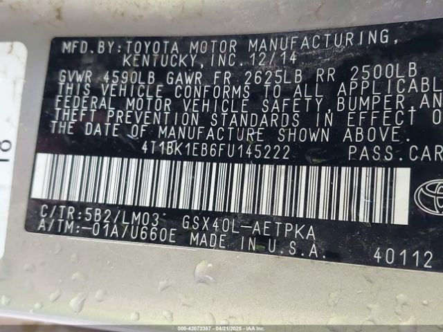 4T1BK1EB6FU145222 Toyota AVALON LIMITED