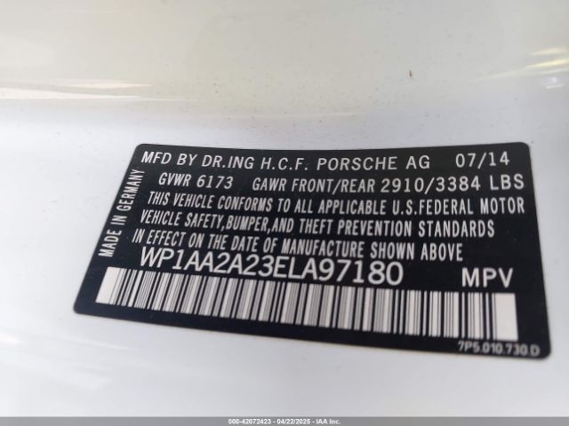 WP1AA2A23ELA97180 Porsche Cayenne Platinum Edition