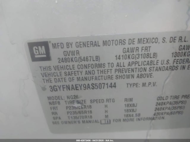 2010 CADILLAC SRX 3GYFNAEY9AS507144 Photo 8