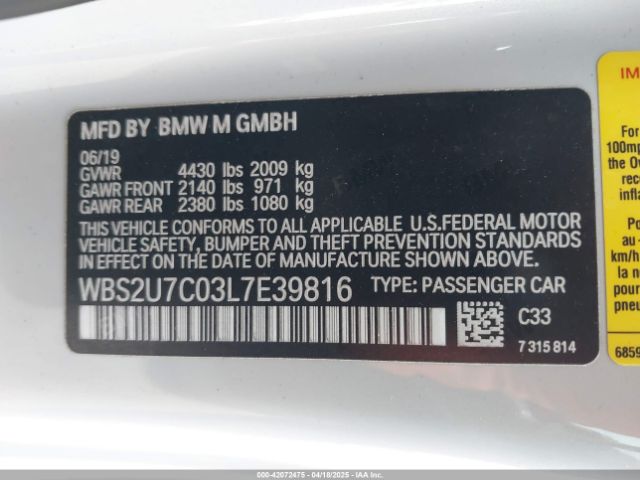 WBS2U7C03L7E39816 BMW M2 Competition