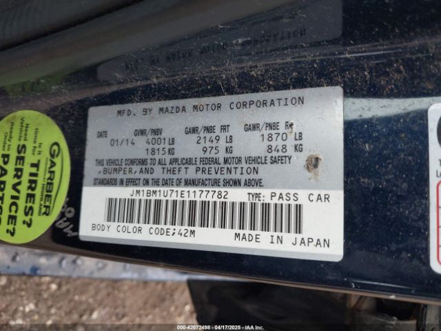 JM1BM1U71E1177782 Mazda Mazda3 I Sport