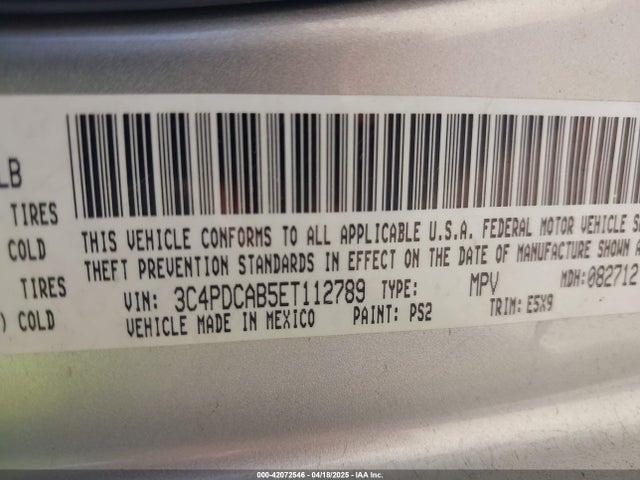 3C4PDCAB5ET112789 Dodge Journey American Value Pkg
