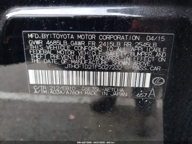 JTHCF1D21F5027232 Lexus IS 250