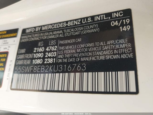 55SWF8EB2KU316763 Mercedes-Benz C 300 4matic