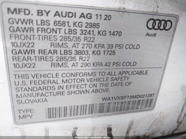 WA1VXBF73MD021287 Audi 55 tfsi (3.0t)