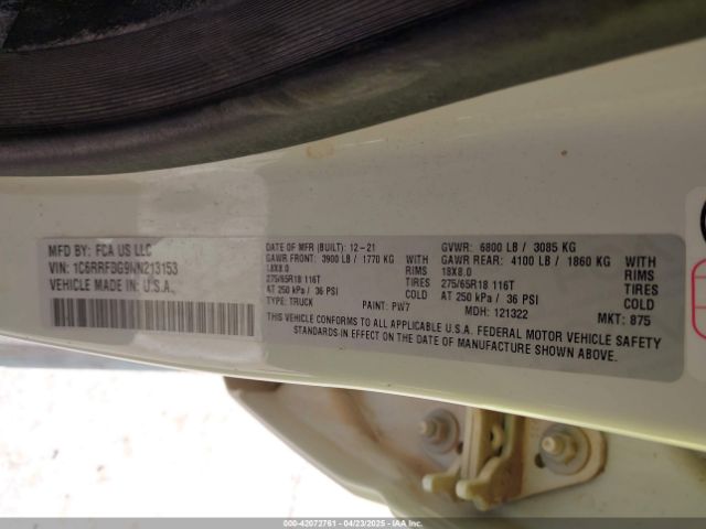 1C6RRFBG9NN213153 RAM 1500