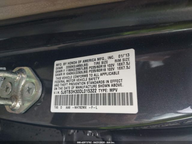 2013 ACURA RDX 5J8TB3H30DL015322 Photo 8