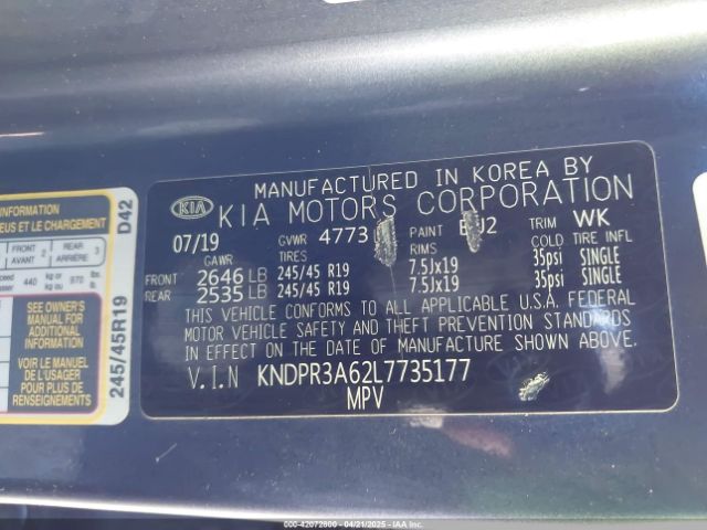 KNDPR3A62L7735177 KIA Sportage Sx Turbo