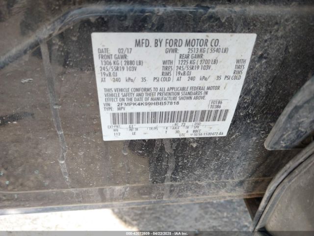 2FMPK4K99HBB57818 Ford Edge Titanium