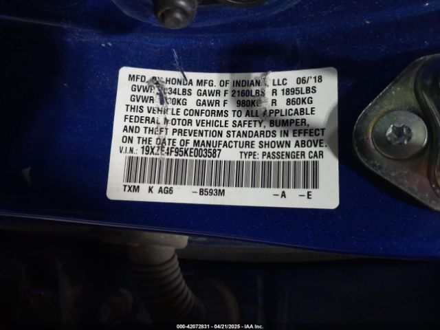 19XZE4F95KE003587 Honda Insight Touring