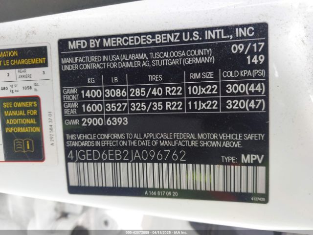 4JGED6EB2JA096762 Mercedes-Benz Amg Gle 43 Coupe 4matic