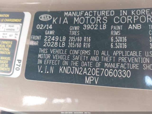 KNDJN2A20E7060330 KIA Soul
