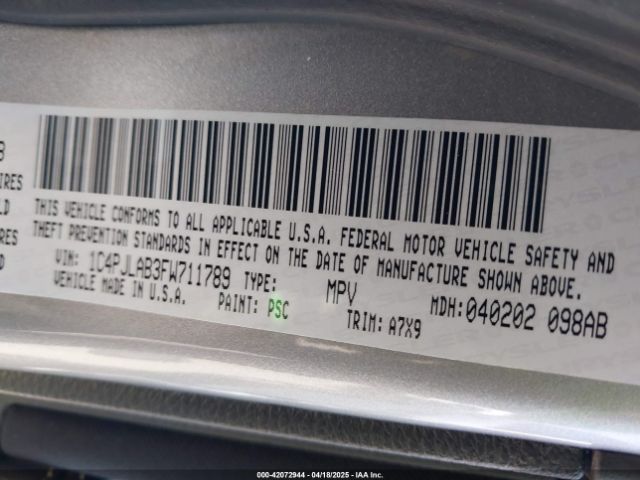 1C4PJLAB3FW711789 Jeep Cherokee Sport