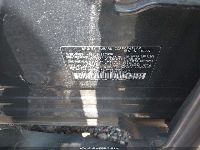 Subaru na u5 2021 JF2SKARC1MH500487 Image 9