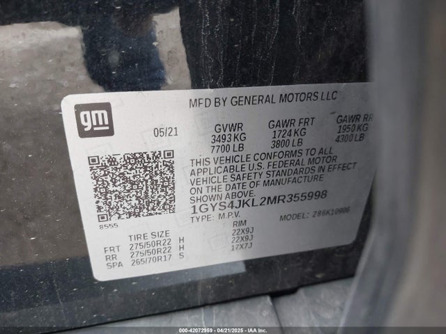 2021 CADILLAC ESCALADE ESV 1GYS4JKL2MR355998 Photo 8