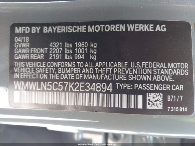 WMWLN5C57K2E34894 Mini Clubman Cooper