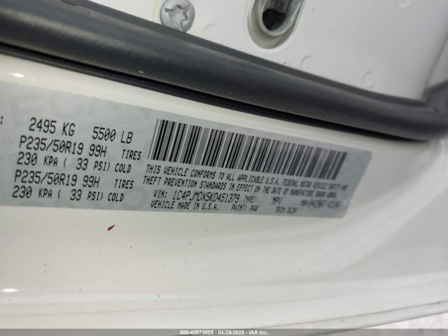 1C4PJMDX5KD451379 Jeep Cherokee High Altitude 4x4