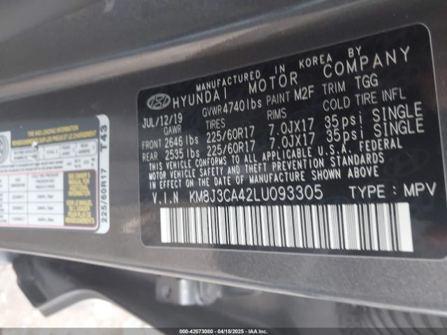 KM8J3CA42LU093305 Hyundai Tucson Value